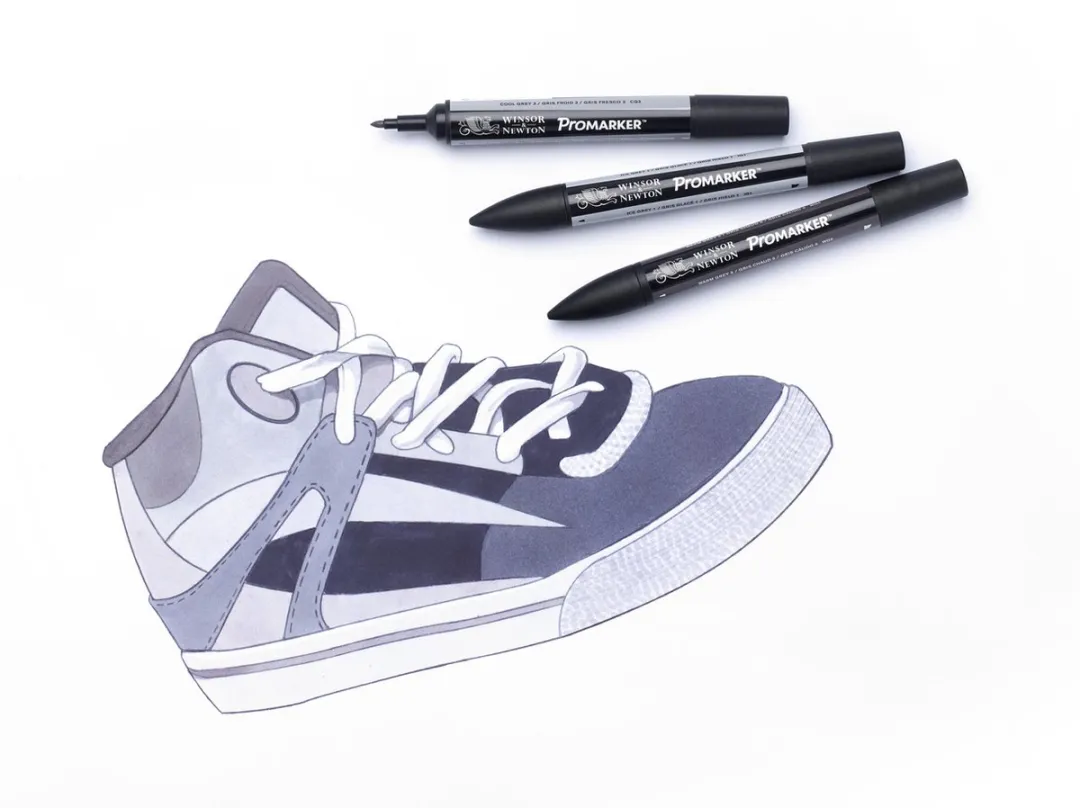 Winsor & Newton Promarker 24 Alcoholmarkers - Zwart & Grijs