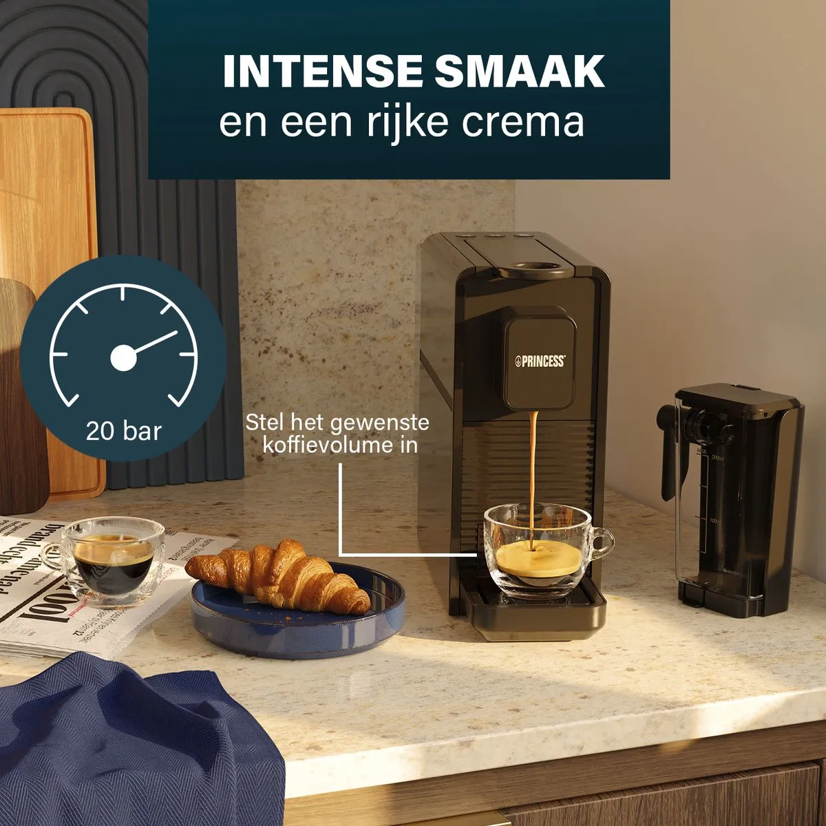 Princess Capsule Koffiemachine 249455 - Nespresso - 3 Programma's - 1400W - Multicolor