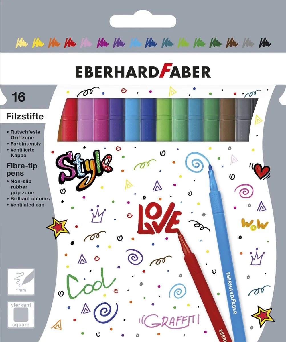 Eberhard Faber Viltstiften Assorti EF-551517 - 16 Stuks