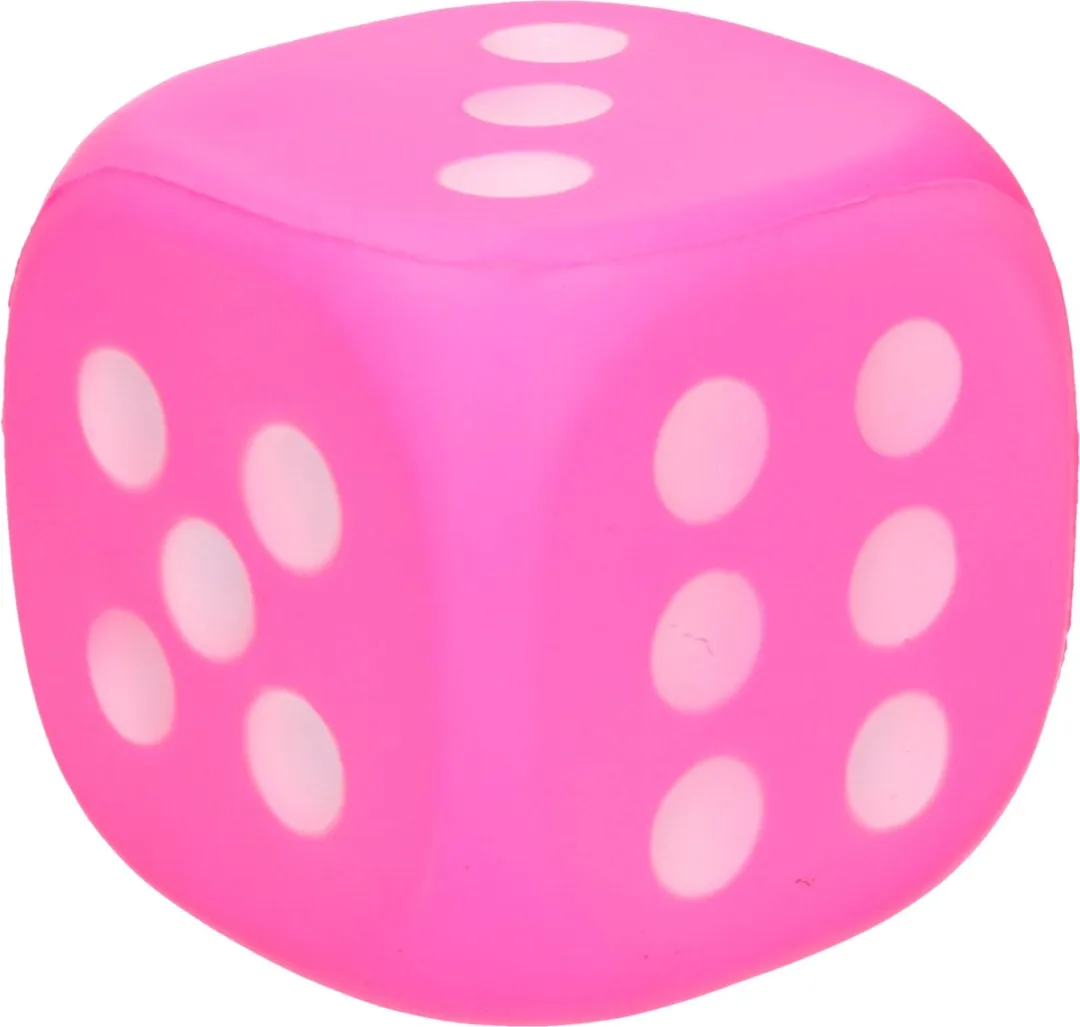 Johntoy Foam Dobbelsteen 12cm Roze