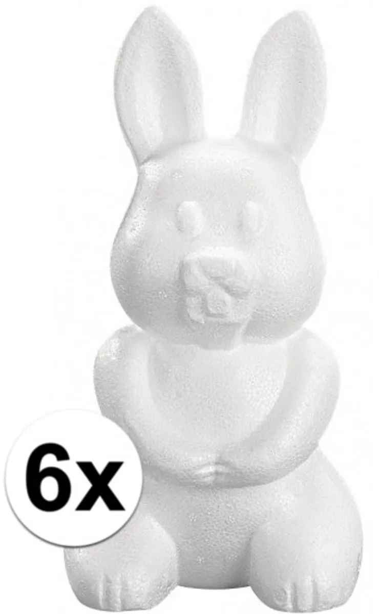 Rayher Piepschuim Hobby Figuren - Haas/Konijn 24cm - 6 Stuks