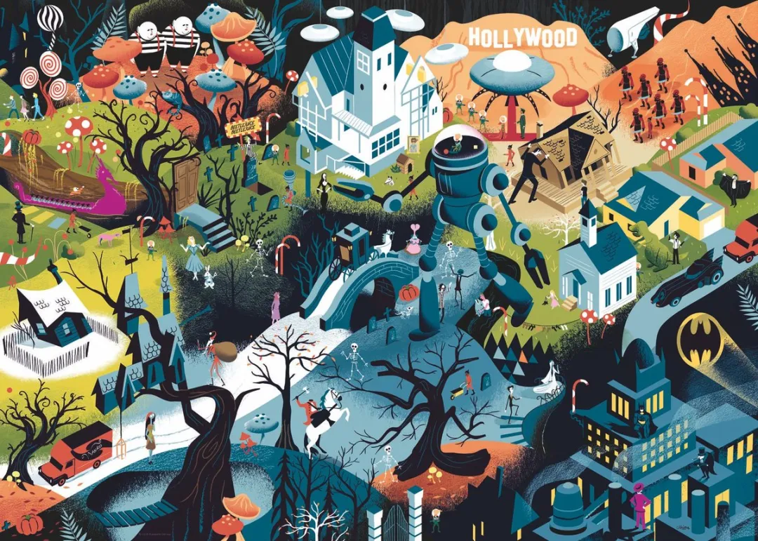 Heye Clérisse Tim Burton Films Puzzle 1000 Stuks - Multicolor