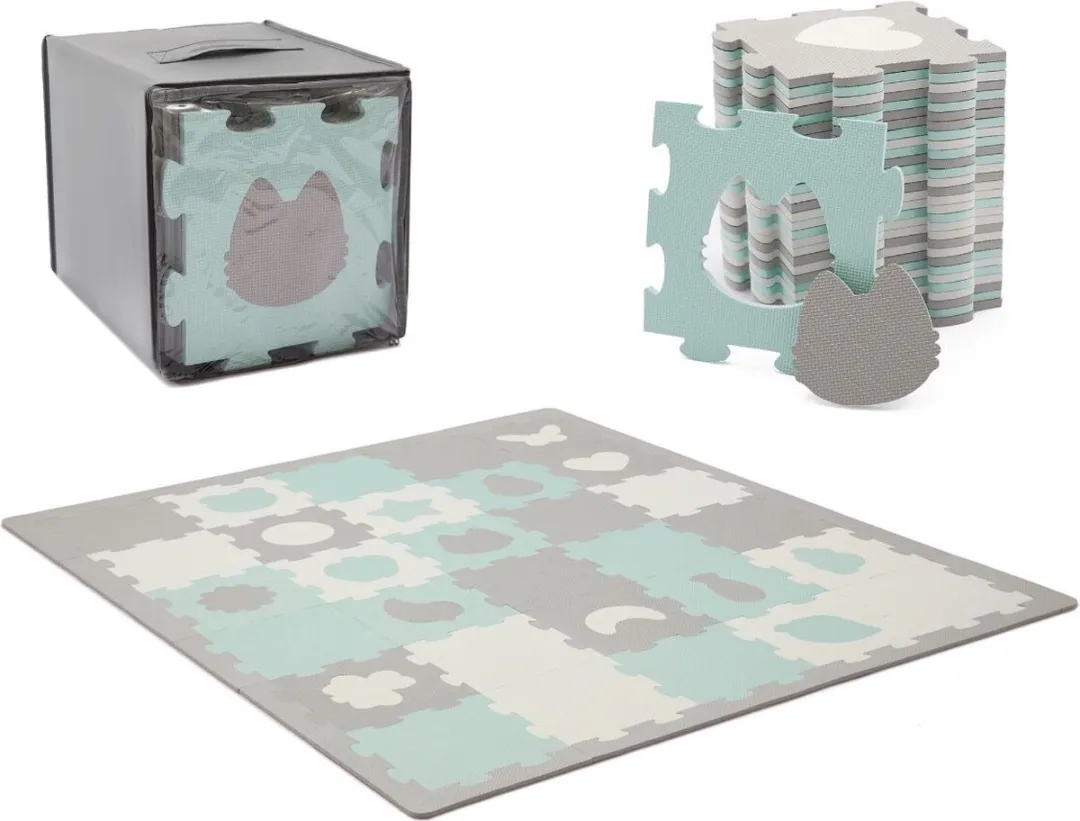 KinderKraft LUNO SHAPES 3D Schuimmat Puzzelmat 185x165cm
