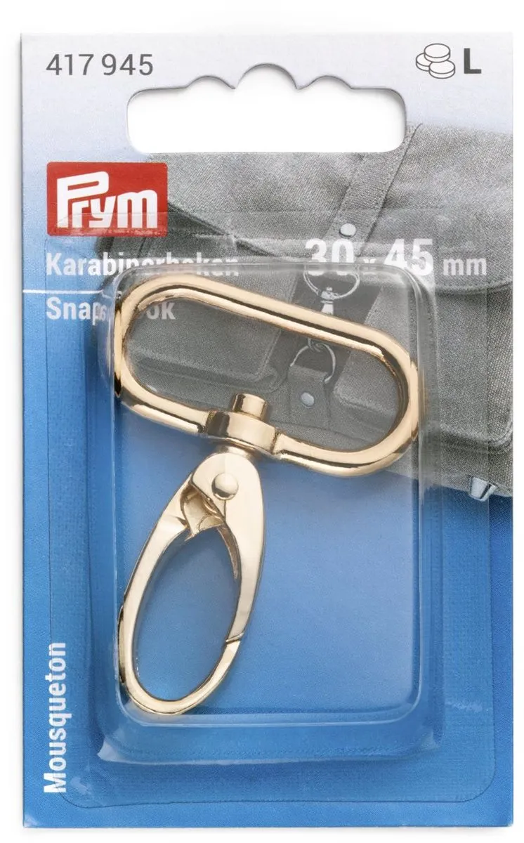 Prym Karabijnhaak 30x45mm - New Gold