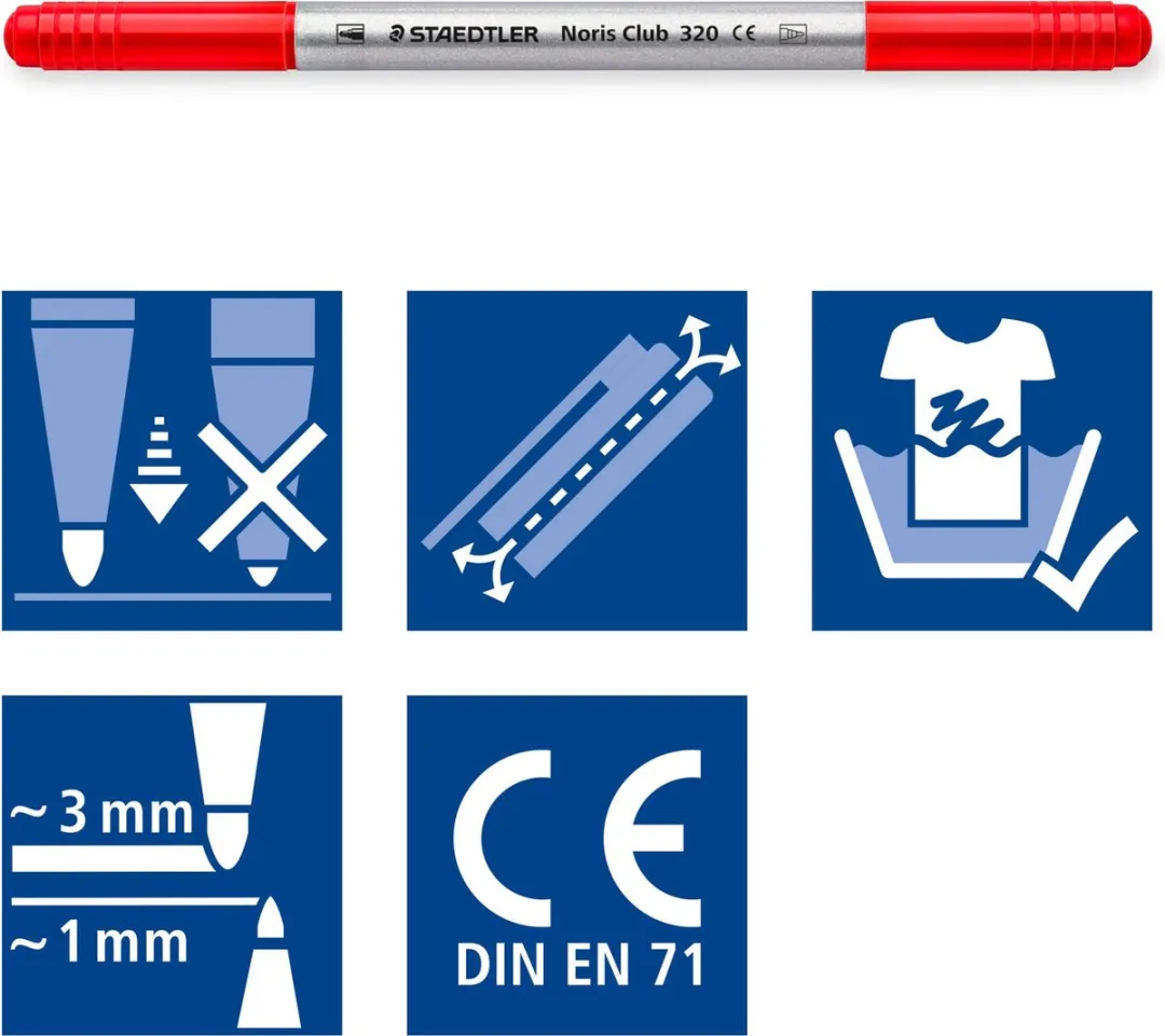 STAEDTLER Fasermarker NC 10 Stuks - Multicolor - afbeelding 5 van 6