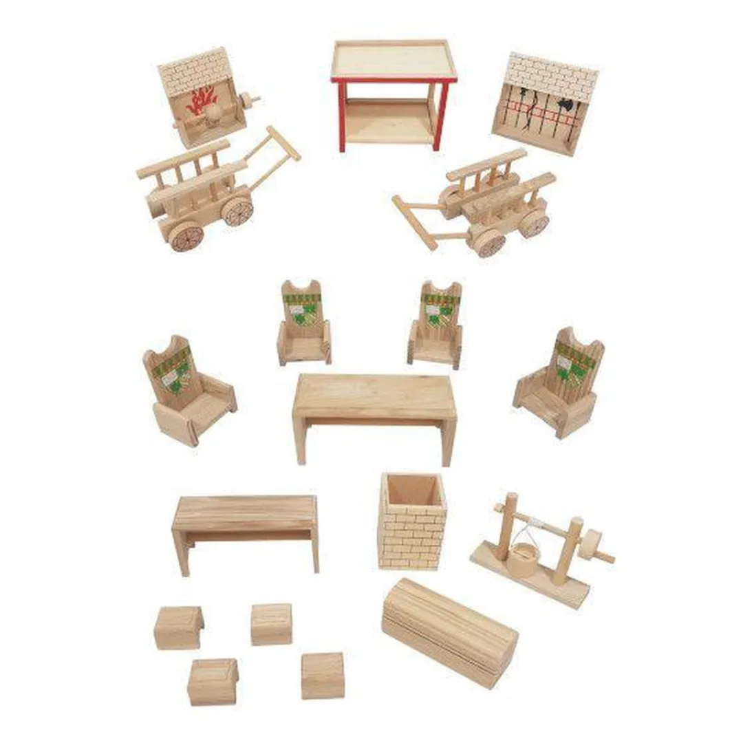 Charl's Toys Houten Kasteel 3-in-1 hz688a - Rood/Groen/Zwart