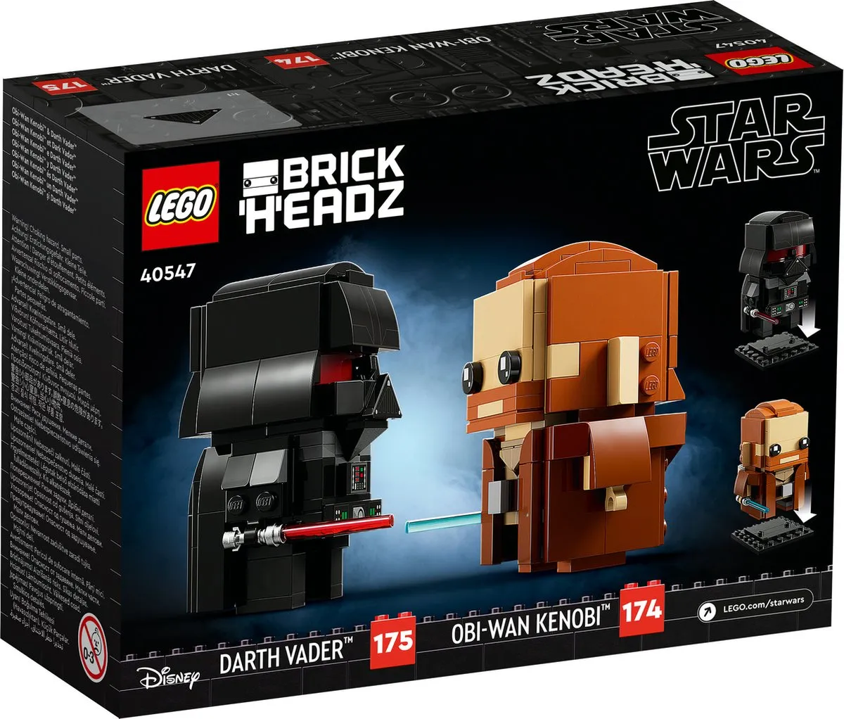 LEGO Star Wars Brickheadz 40547 Obi-Wan Kenobi & Darth Vader - 260 Stukken - afbeelding 6 van 6