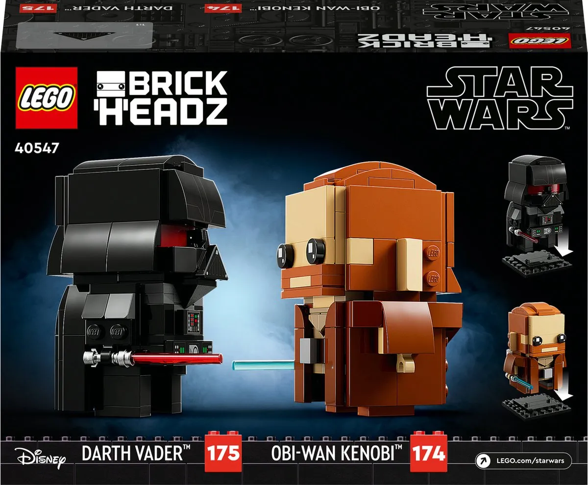 LEGO Star Wars Brickheadz 40547 Obi-Wan Kenobi & Darth Vader - 260 Stukken