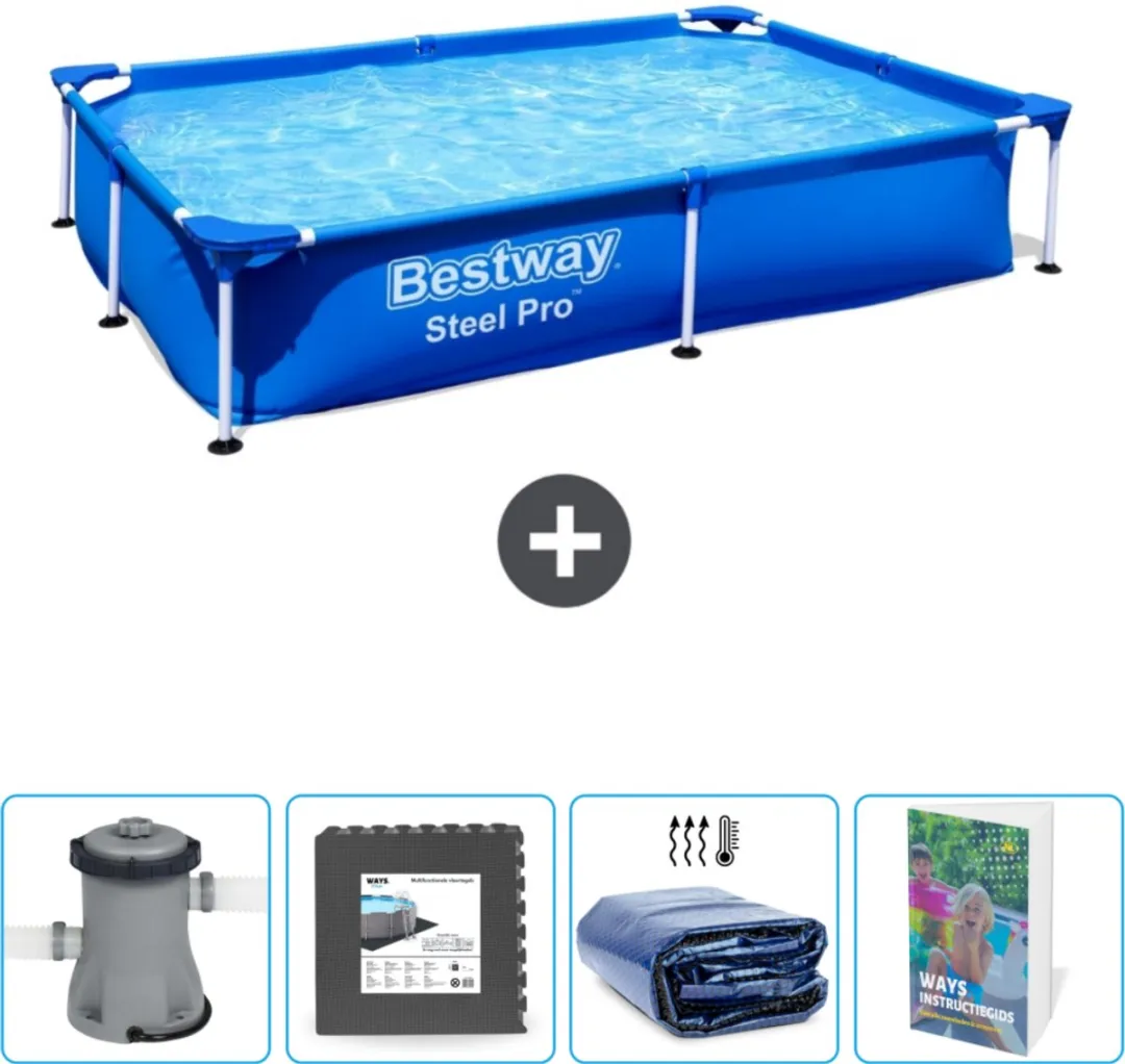 Bestway Steel Pro Zwembad 221x150x43cm Blauw