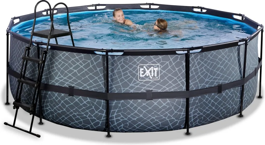 EXIT Stone Zwembad 427x122cm - 14.758L - Grijs