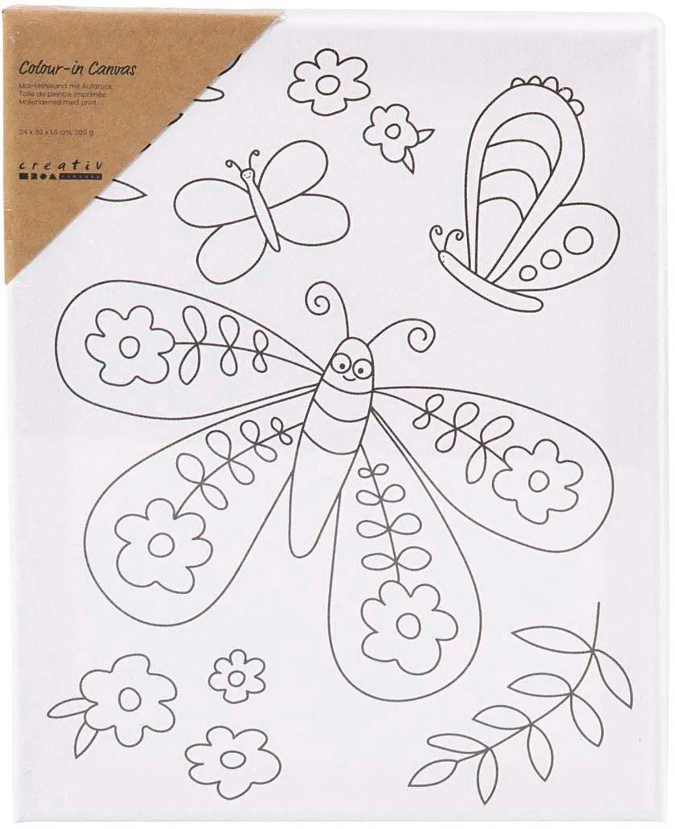 Creativ Company Schildercanvas Grote Vlinder 24x30cm - Multicolor