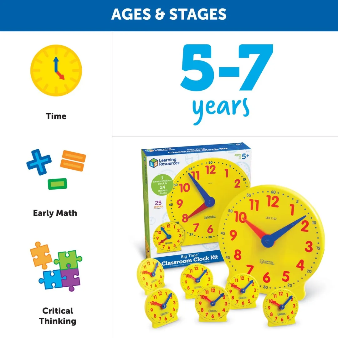 Learning Resources Big Time Klassenset - 25-delig Multicolor