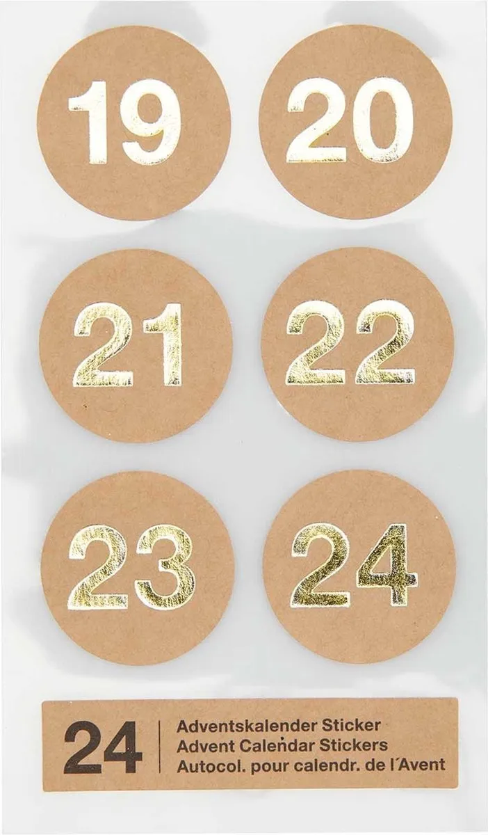 Rico Design Paper Poetry Adventskalender Stickers - 24 Stuks