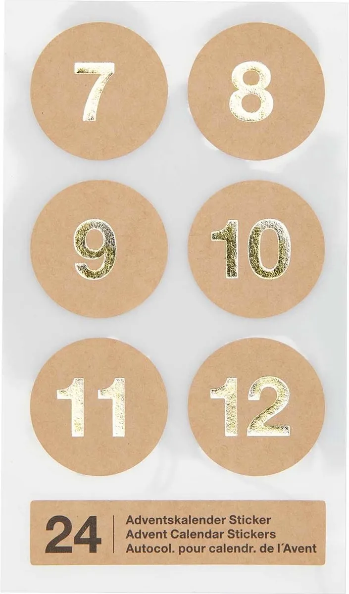Rico Design Paper Poetry Adventskalender Stickers - 24 Stuks