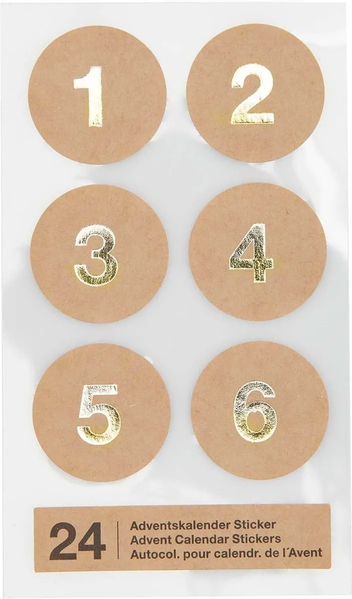 Rico Design Paper Poetry Adventskalender Stickers - 24 Stuks