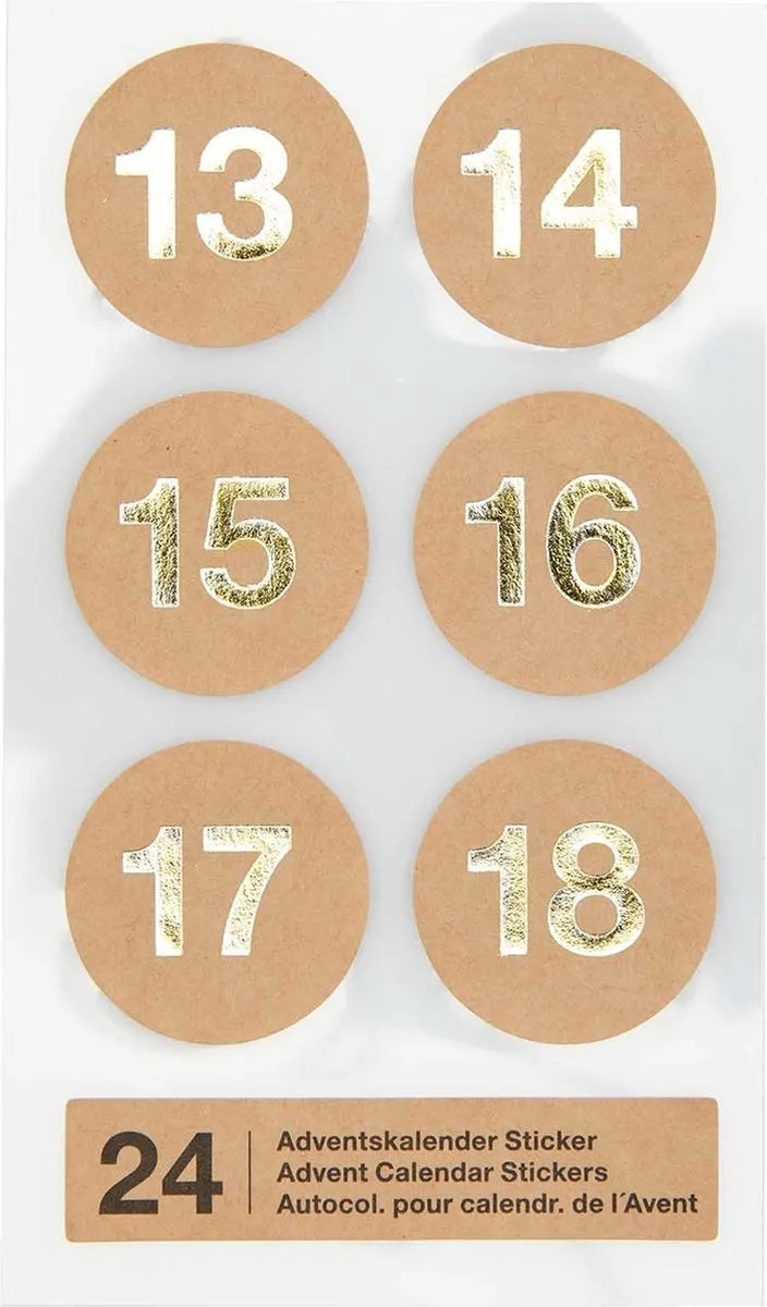 Rico Design Paper Poetry Adventskalender Stickers - 24 Stuks