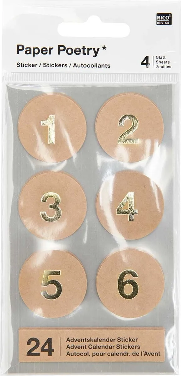 Rico Design Paper Poetry Adventskalender Stickers