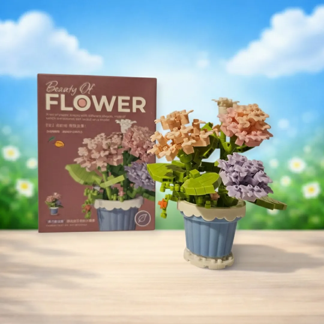 Shantou Toys DIY Bouwbloem Anjers 3D Bloem Bouwpakket - 365 Onderdelen - Roze/Paars/Wit
