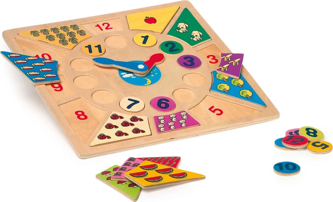 Small Foot Houten Klok - Multi Kleuren