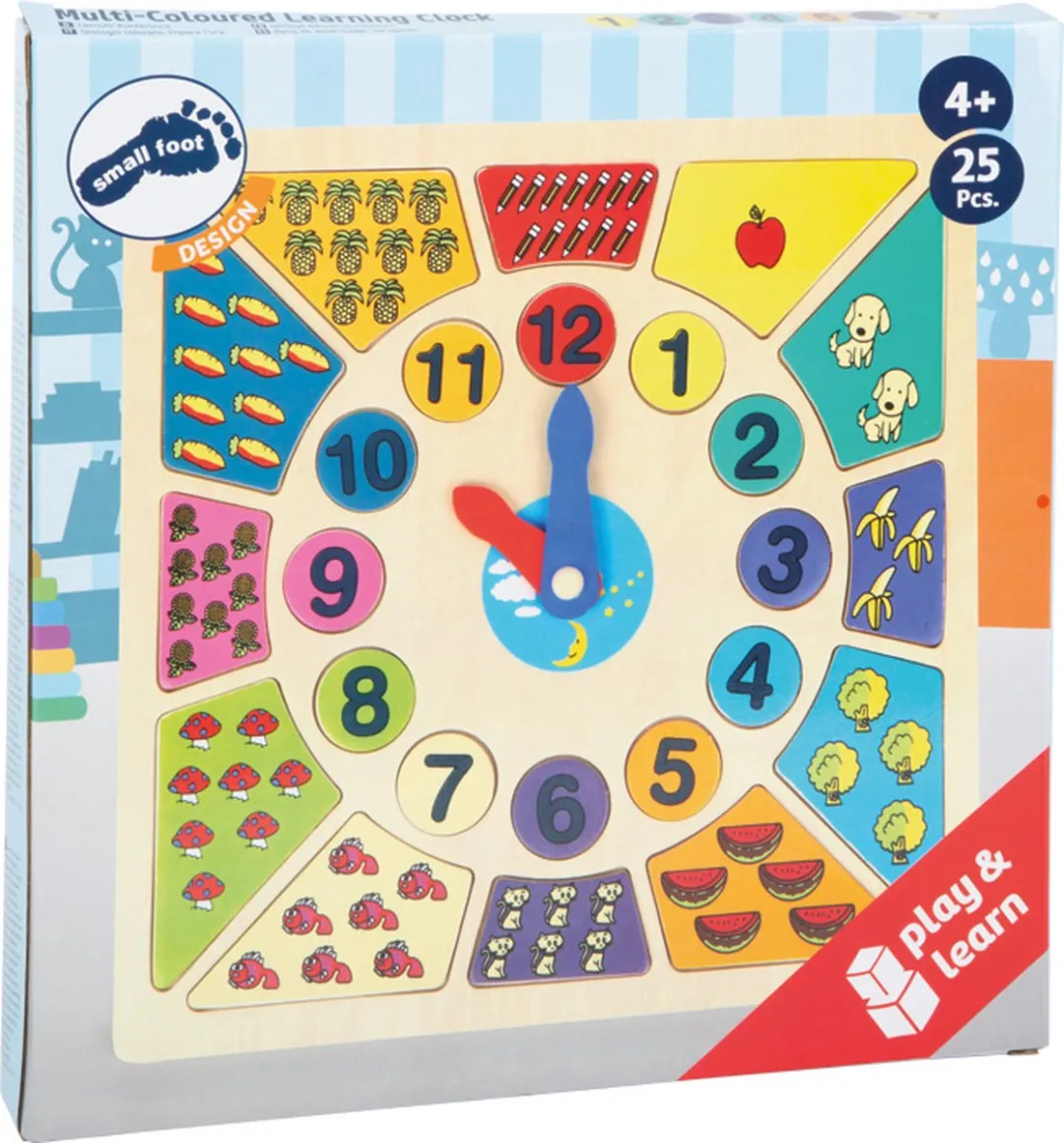 Small Foot Houten Klok - Multi Kleuren