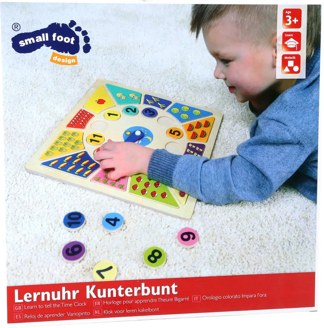 Small Foot Houten Klok - Multi Kleuren