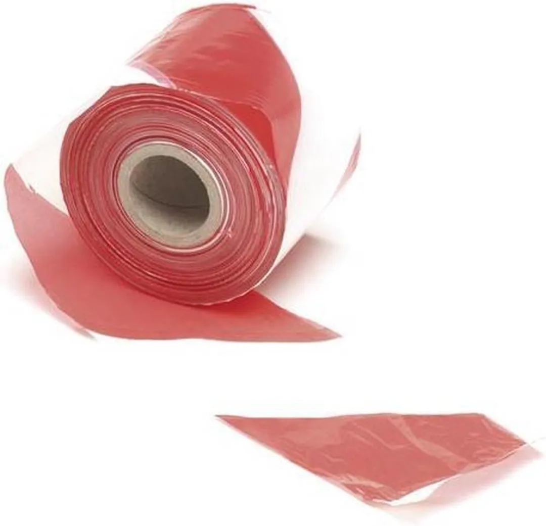 Perel Afzetlint 8cm x 250m - Rood/Wit
