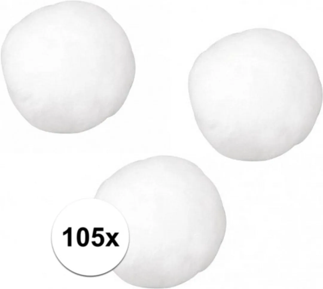 Rayher Knutsel Pompons 25mm - 105 Stuks Wit