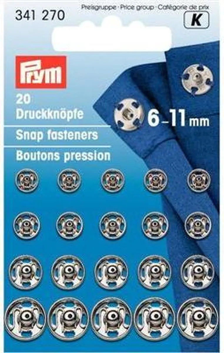 Prym Drukker 6-11mm - Zilverkleurig - afbeelding 6 van 6