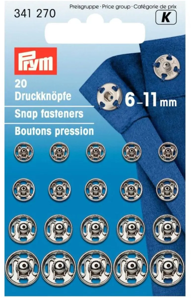 Prym Drukker 6-11mm - Zilverkleurig
