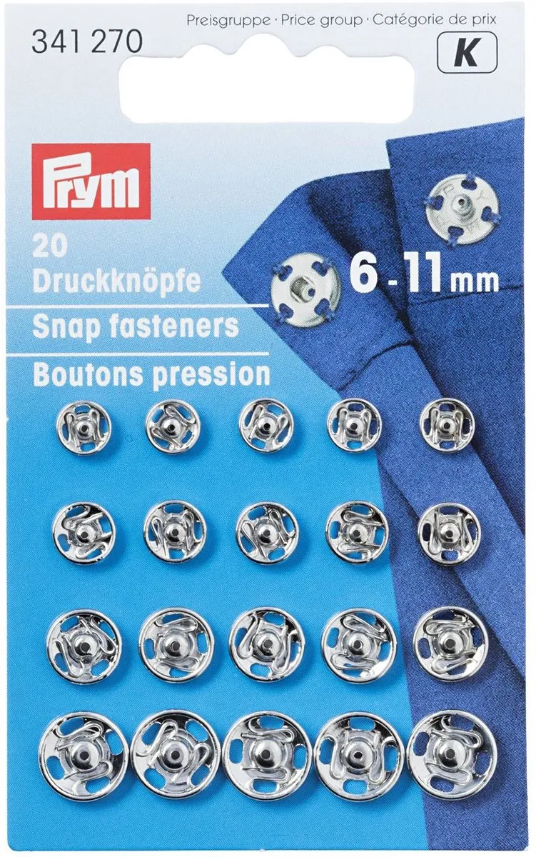 Prym Drukker 6-11mm - Zilverkleurig