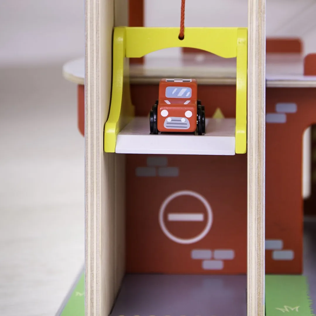 BIGJIGS Houten Garage Park&Play JT153 - Multikleuren