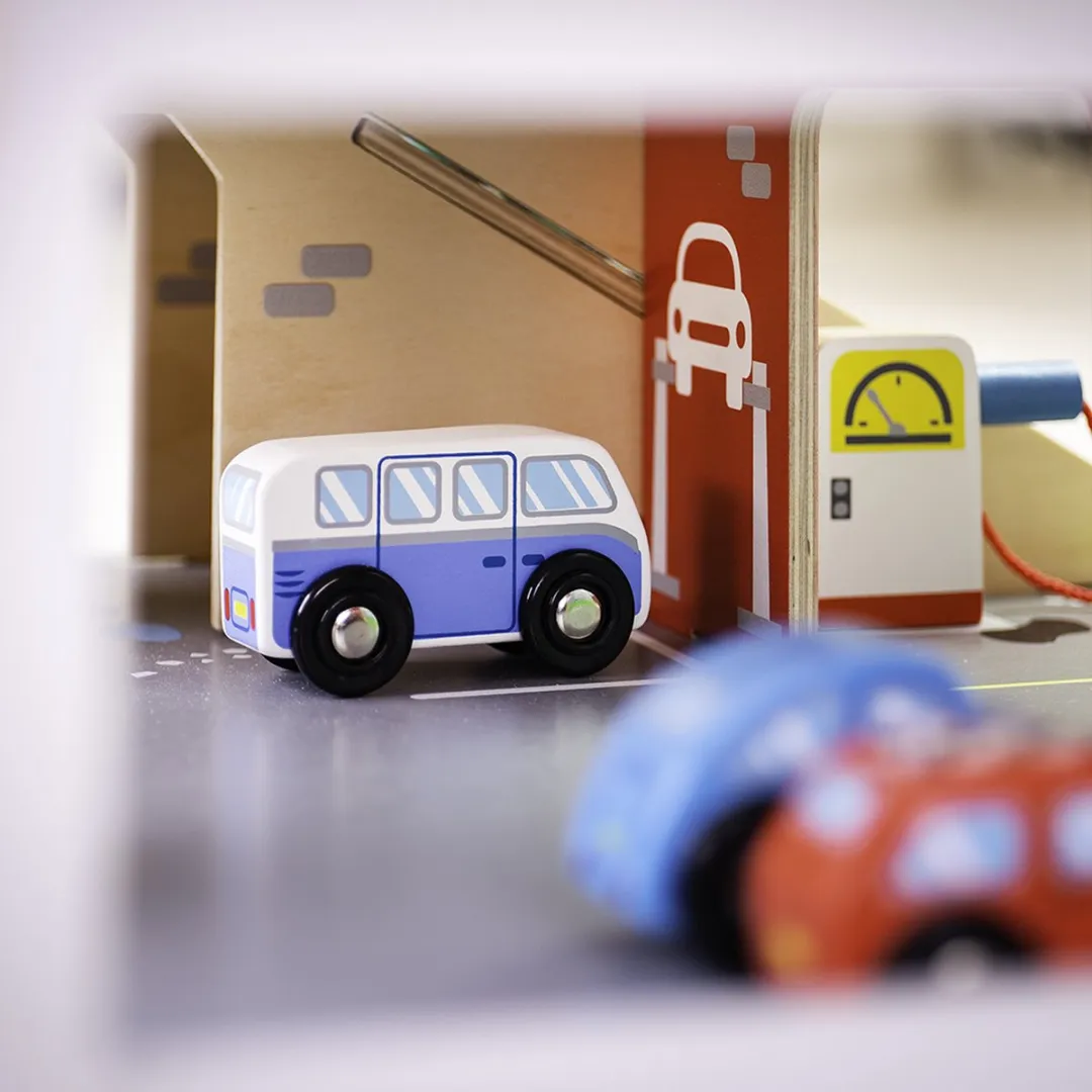 BIGJIGS Houten Garage Park&Play JT153 - Multikleuren