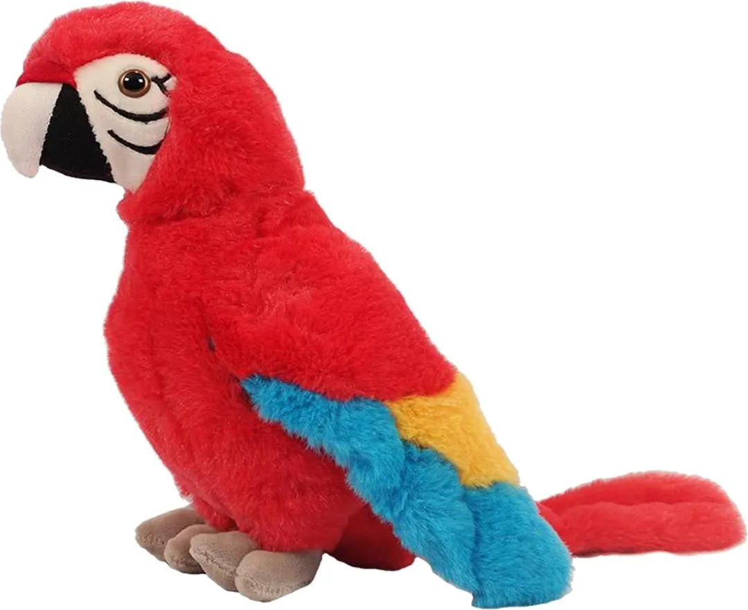 PIA Soft Toys Knuffelpapegaai - Rood - 24 cm