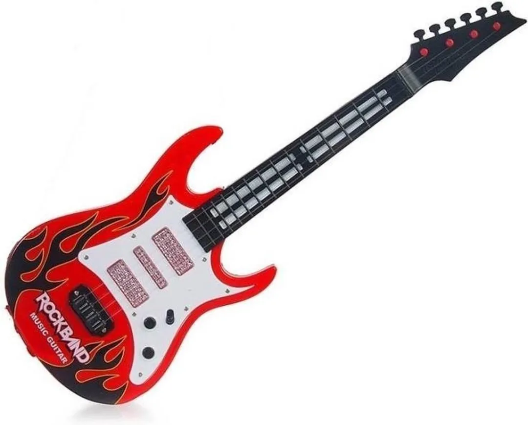 Jonotoys Rockband Gitaar 52cm - Rood/Zwart - afbeelding 6 van 6