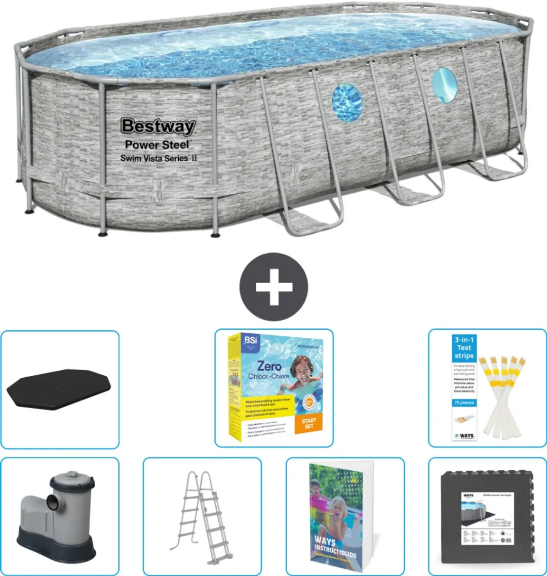 Bestway Ovaal Power Steel Swim Vista Zwembad 13430L