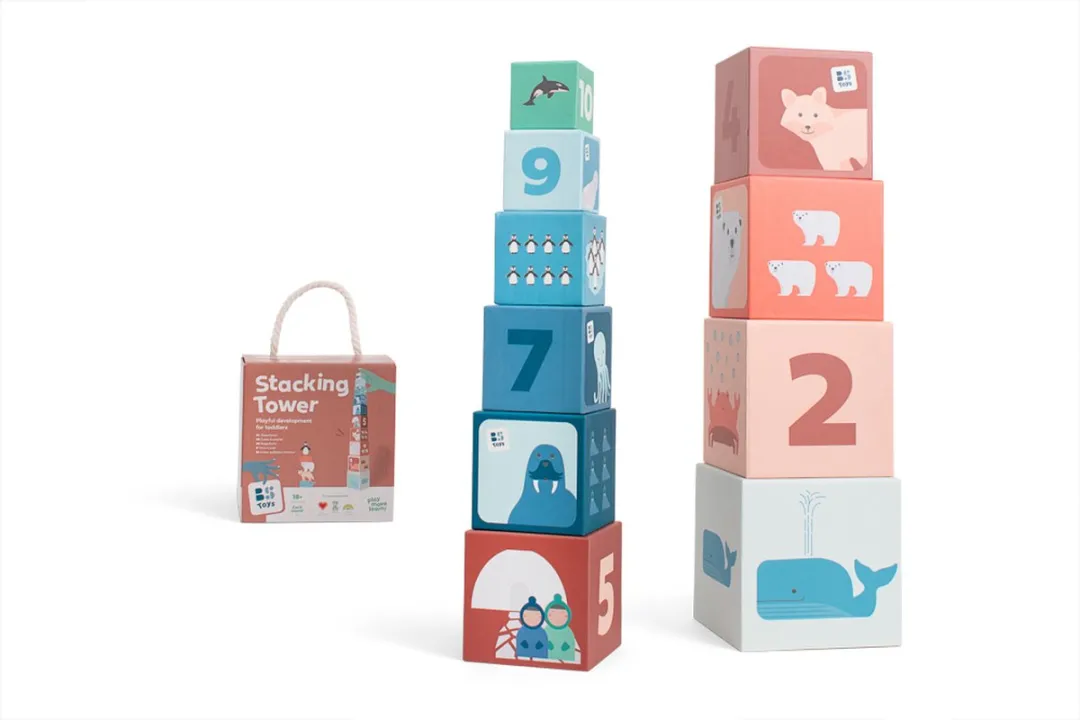 BS Toys Stapeltoren Meerkleurig - 10 Stuks - afbeelding 6 van 6