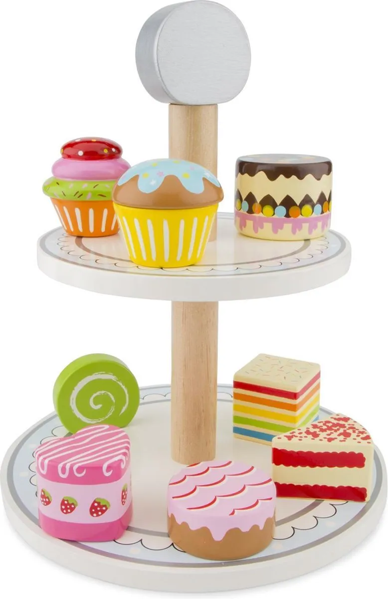 New Classic Toys Houten Etagère met Gebakjes
