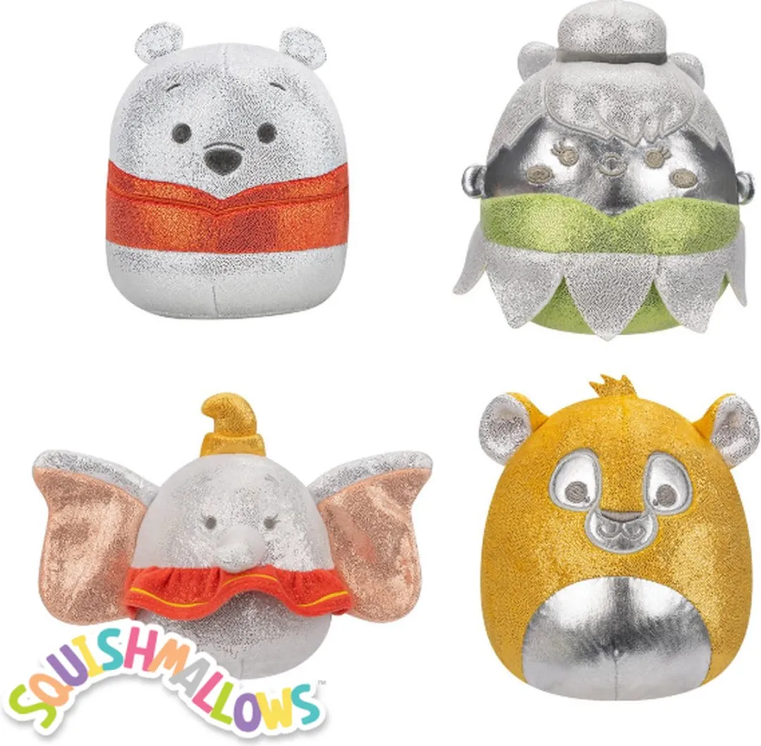 Squishmallows Disney 100th Anniversary 4Pack - 5 inch - Simba/Tinkerbell/Dumbo/Winnie the Pooh