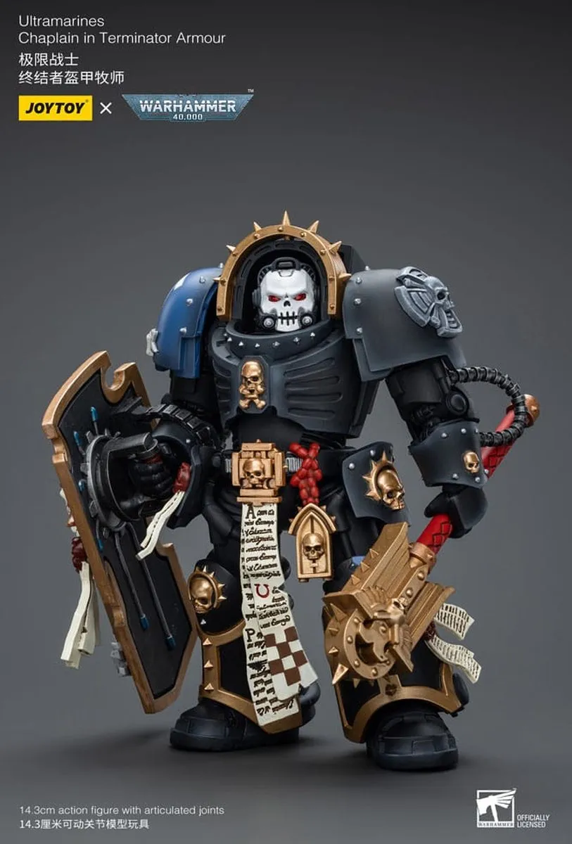 Joy Toy Warhammer 40k Ultramarines Chaplain Terminator 1/18 - JT7080 - Multi - afbeelding 6 van 6