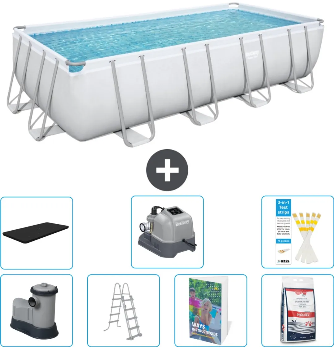 Bestway Power Steel Rechthoekig Zwembad 549x274x122cm