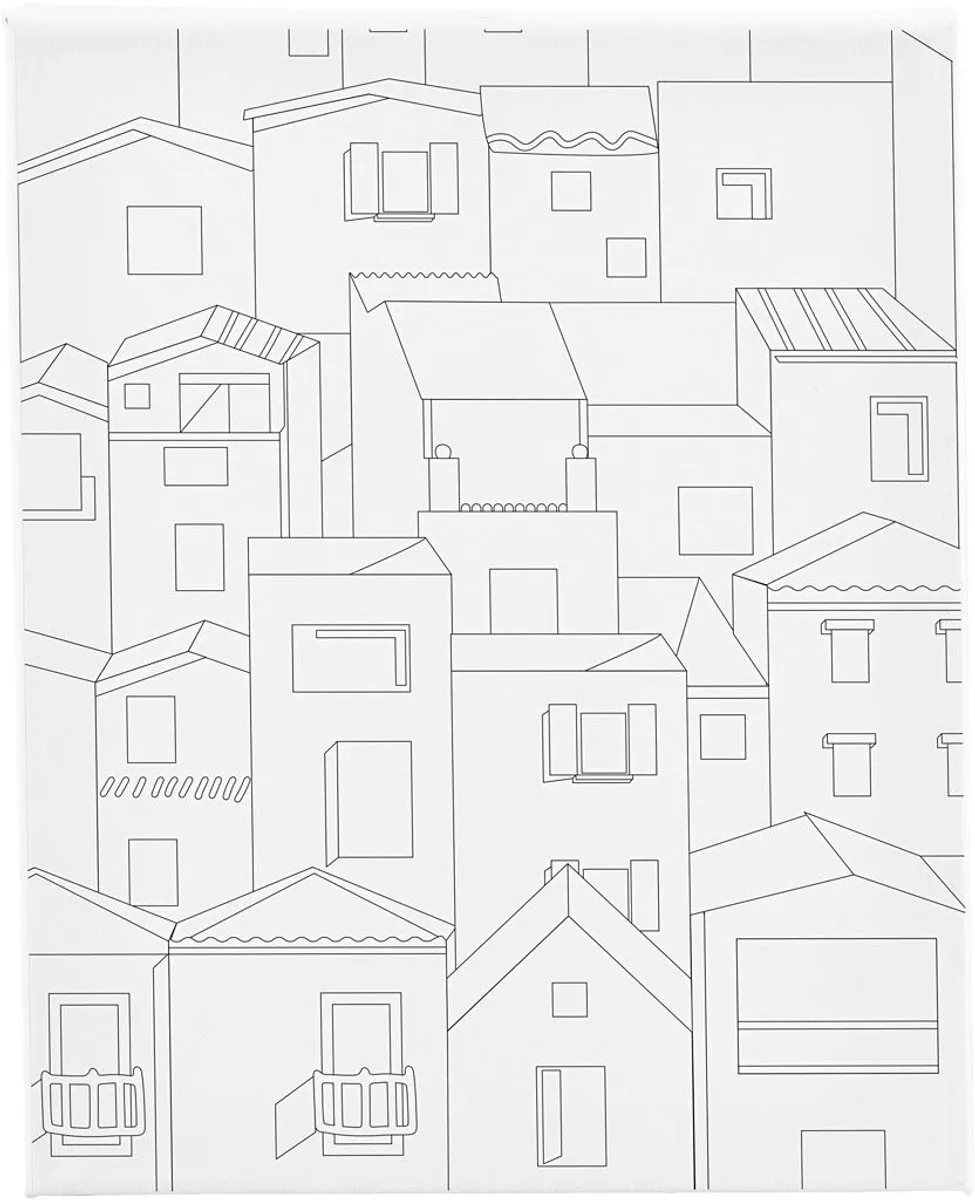 Creativ Company Schildercanvas Stad 24x30cm - Multicolor