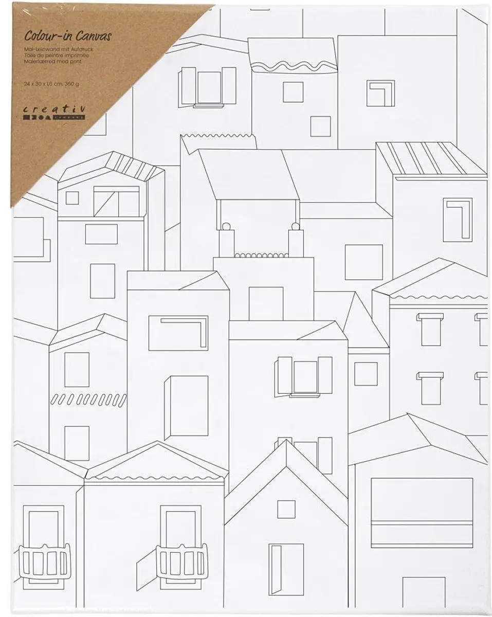 Creativ Company Schildercanvas Stad 24x30cm - Multicolor