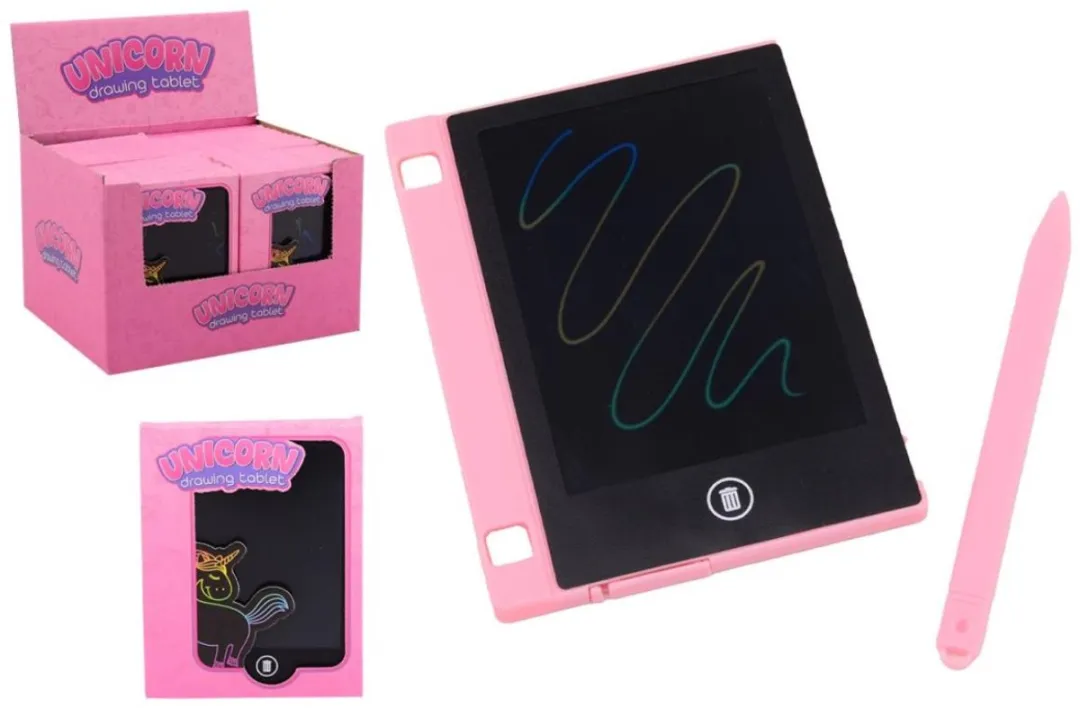 Johntoy Unicorn Teken Tablet 9x13cm - Roze