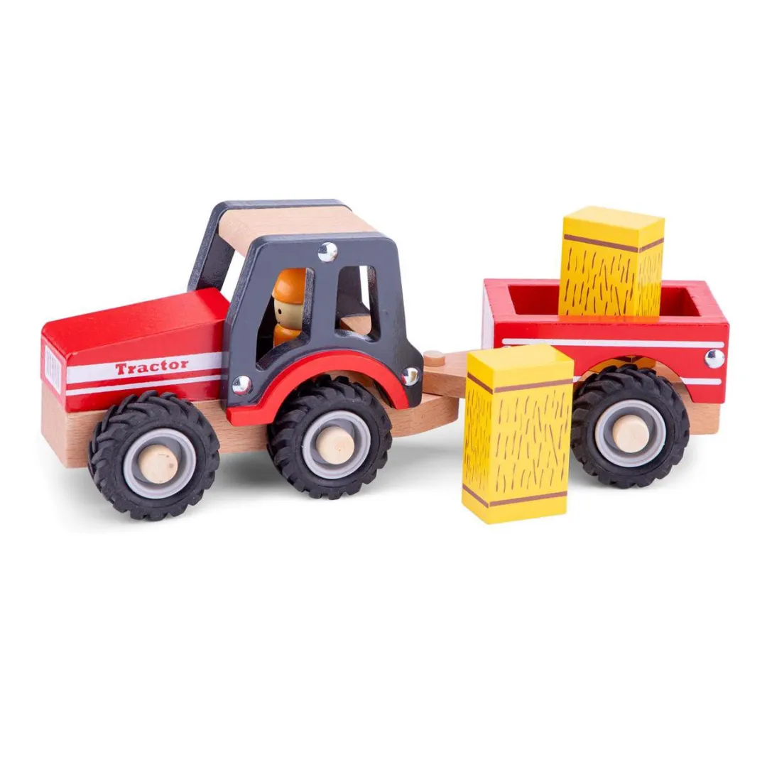 New Classic Toys Houten Tractor met Aanhanger 11943
