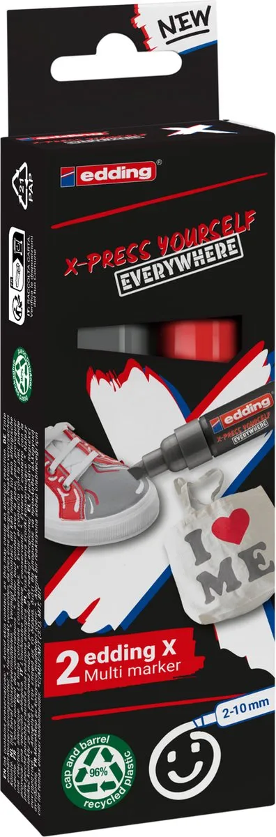 edding 6900 X Multimarker - 2 Stuks Rood/Dark Grey - afbeelding 6 van 6