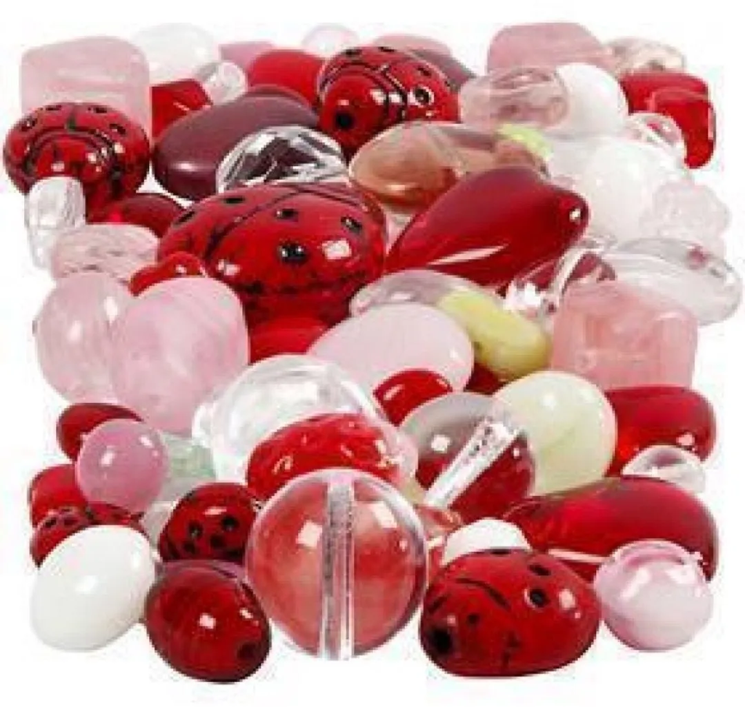 Creativ Company Glazen Kralen Lieveheersbeestjes Rood 60g