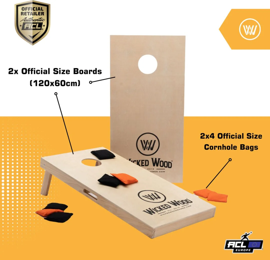 Wicked Wood Games ACL REC Cornhole Set - Lichtbruin