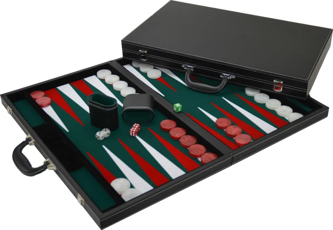 HOT Games Backgammon 605513 - 46cm Ingelegd Vilt