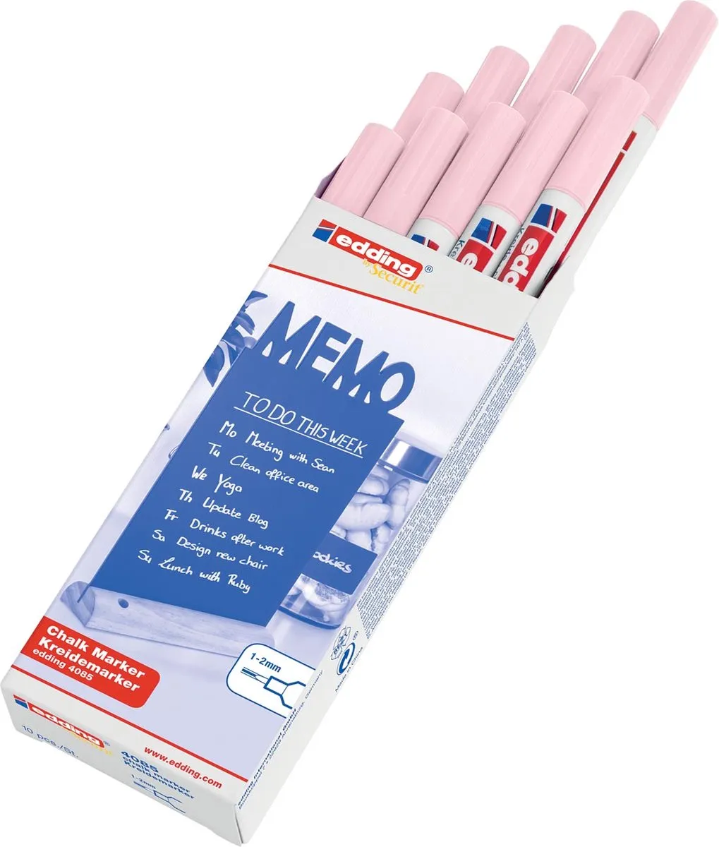 edding by Securit 4085 Krijtstift - Roze - 10 Stuks