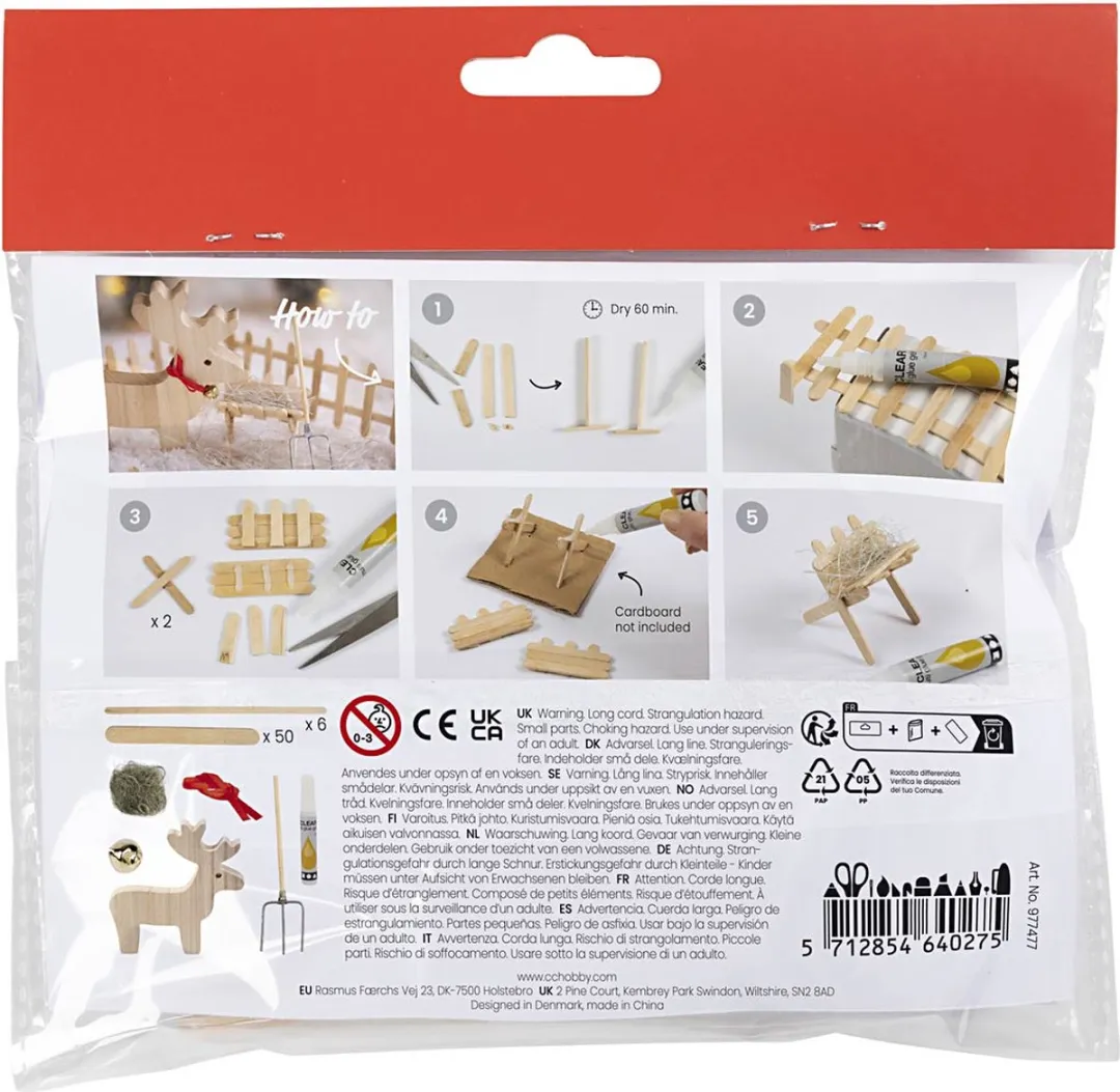 Creativ Company Mini Hobbyset Kabouterdeur Rendieren - 6 Stuks